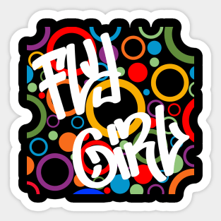 2. FLY GIRL MUG, Piilows, Masks, Totes, Pins, Magnet for B-Girls and Hip Hop Enthusiasts - Fly Girl 80s 90s Old School Hip Hop Sticker